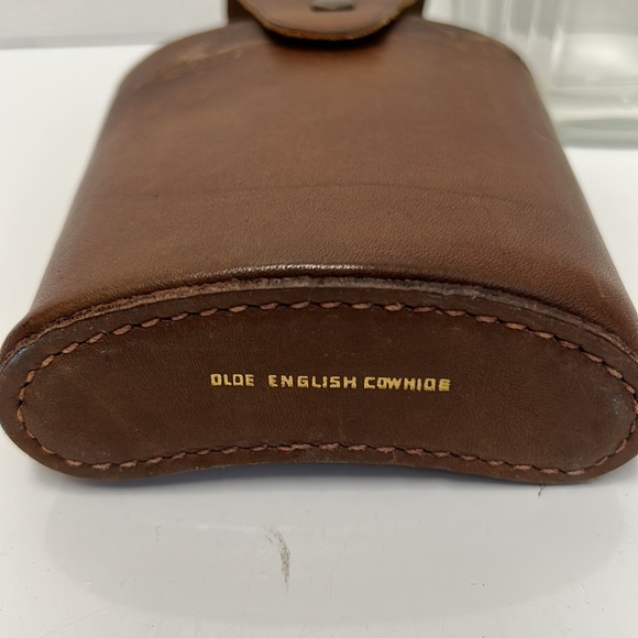 VTG hip flask with genuine English leather - Picture 3 of 8